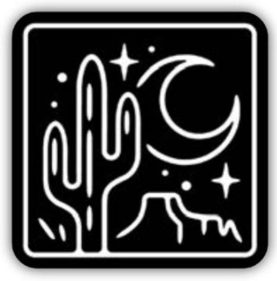 Cactus & Moon Sticker