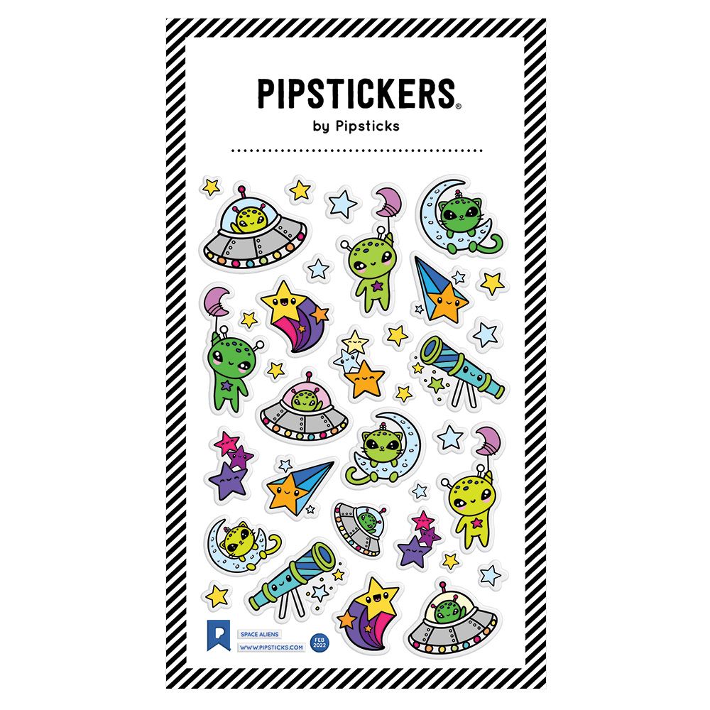 Puffy Space Aliens Sticker Set