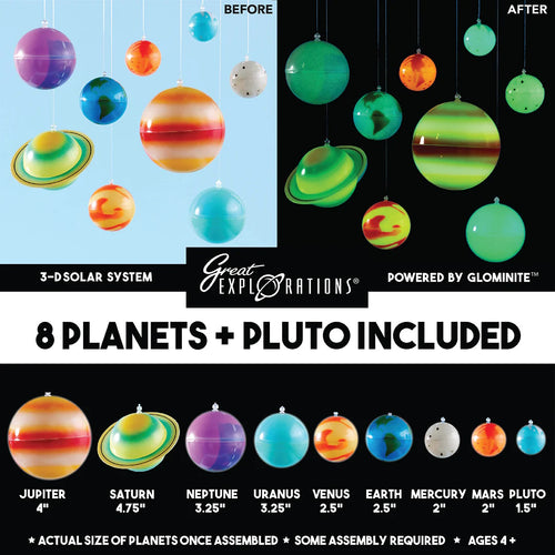 Glowing 3D Solar System