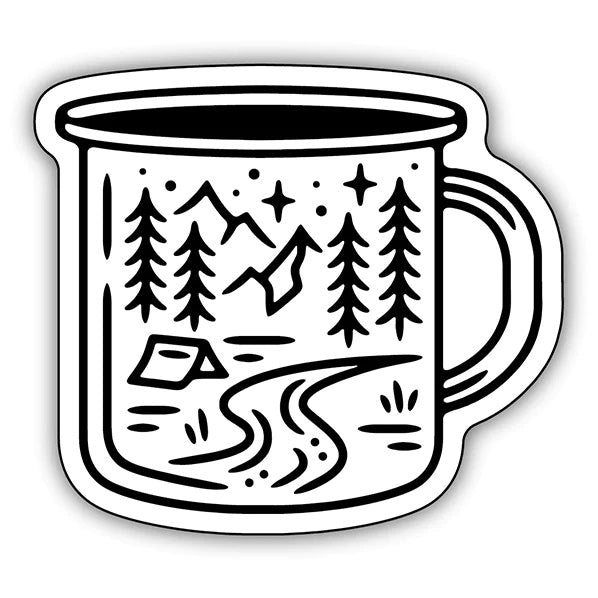 Camping Mug Scene Sticker