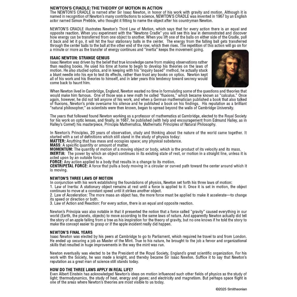 Smithsonian Newtons Cradle