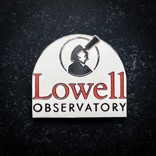 A magnet featuring Lowell Observatory's logo. 