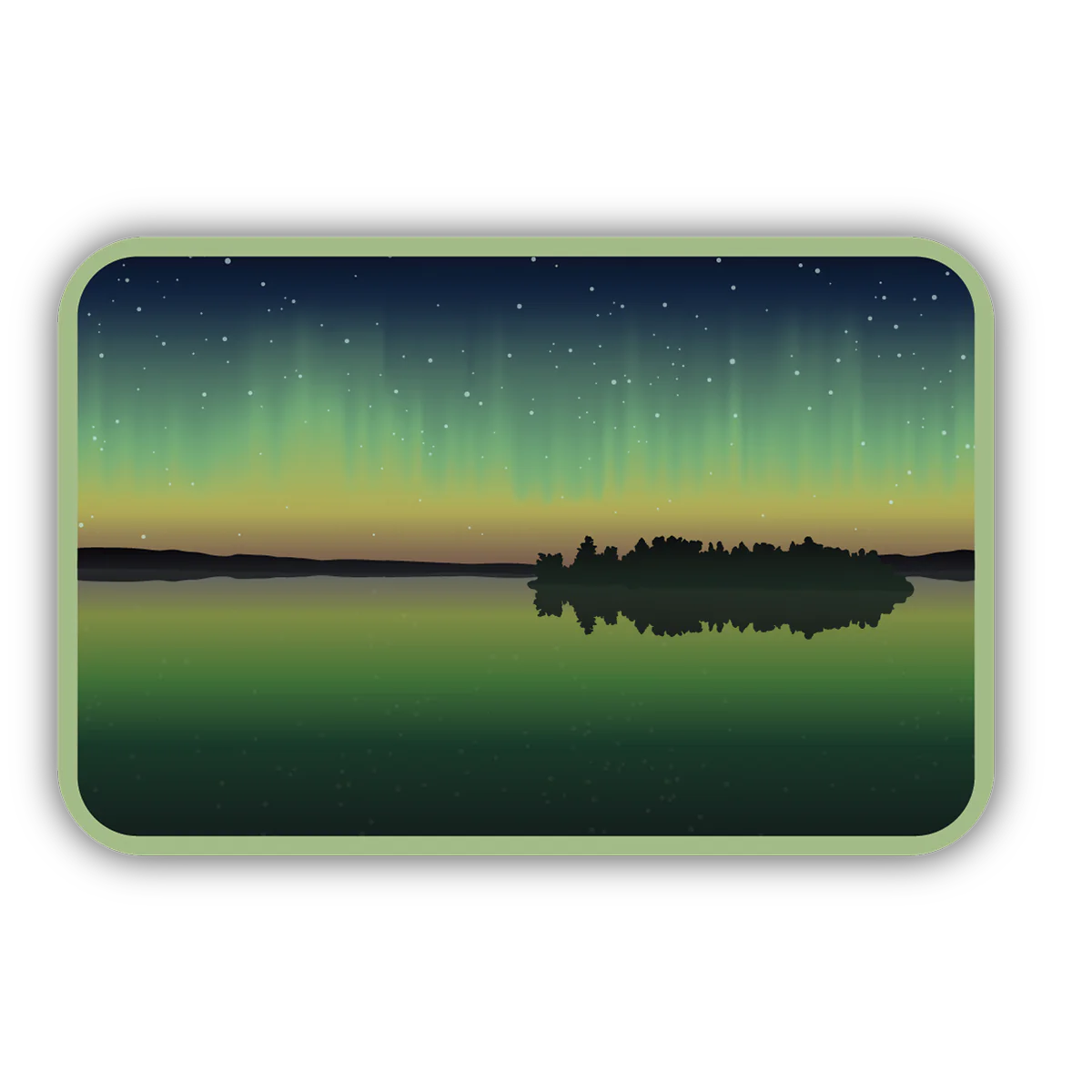Northern Lights Lake Sticker