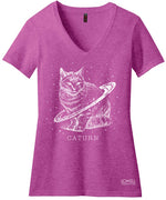 DISC - "Caturn" T-Shirt (Women's) Raspberry