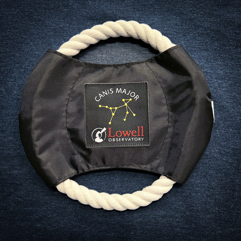 Circular rope dog toy with the constellation Canis Major.