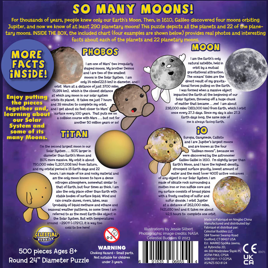 500 Piece Celestial Buddies: So Many Moons! Puzzle