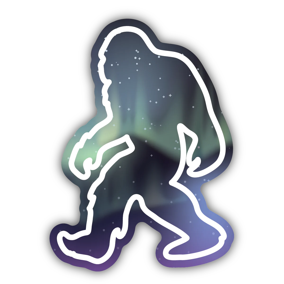 Northern Lights Sasquatch Sticker