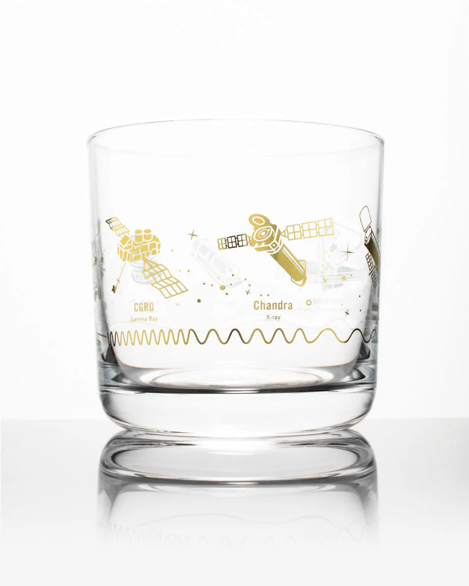 Space Telescopes Whiskey Glass - Gold