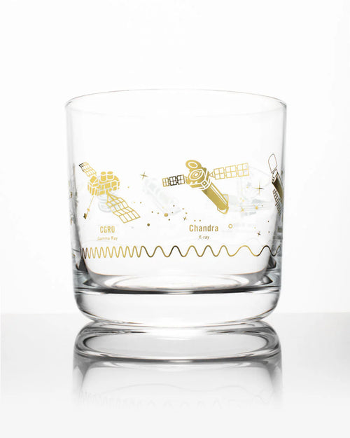 Space Telescopes Whiskey Glass - Gold
