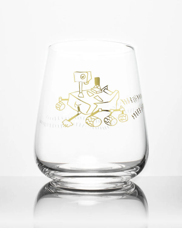 Mars Rover Perseverance Wine Glass - Gold