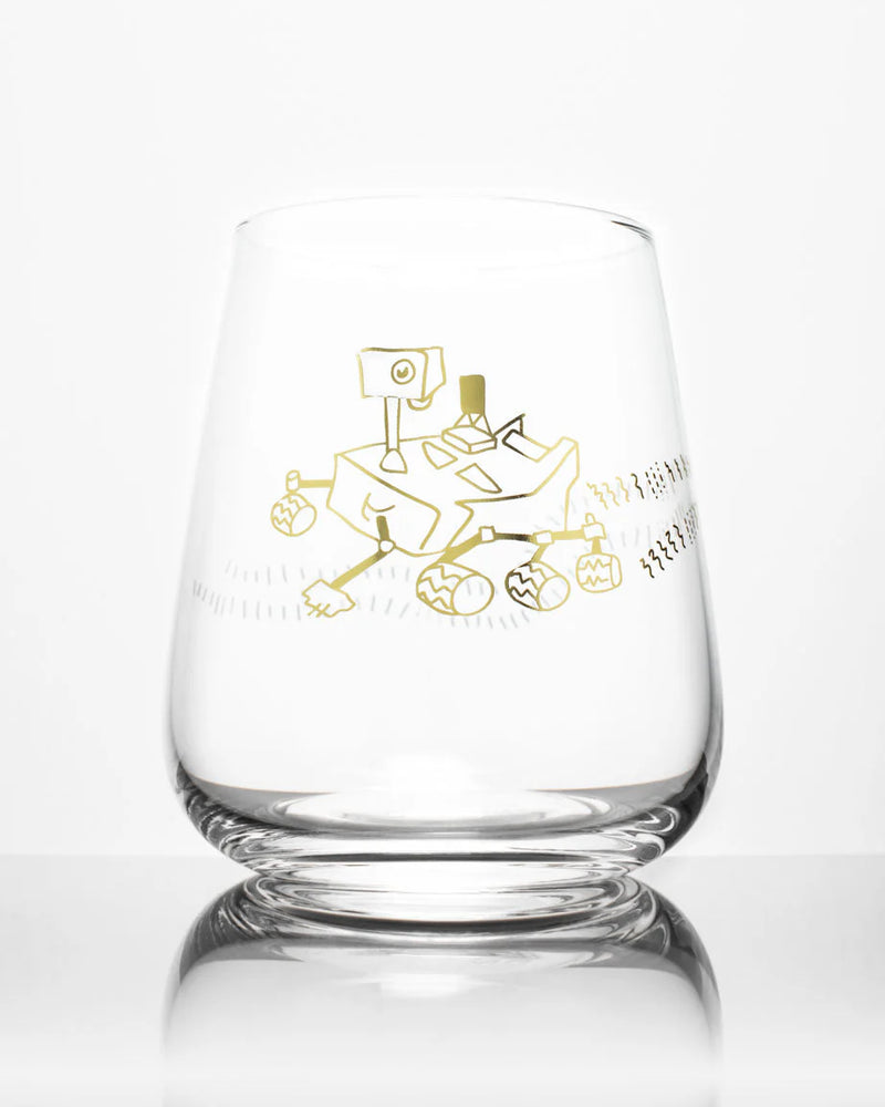 Mars Rover Perseverance Wine Glass - Gold