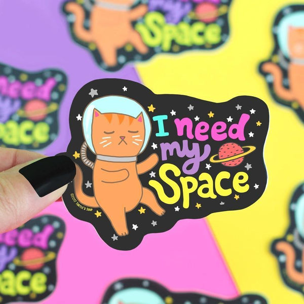 I Need My Space Galaxy Cat Sticker