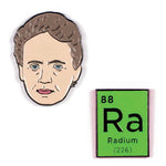 Curie & Radium Enamel Pin Set