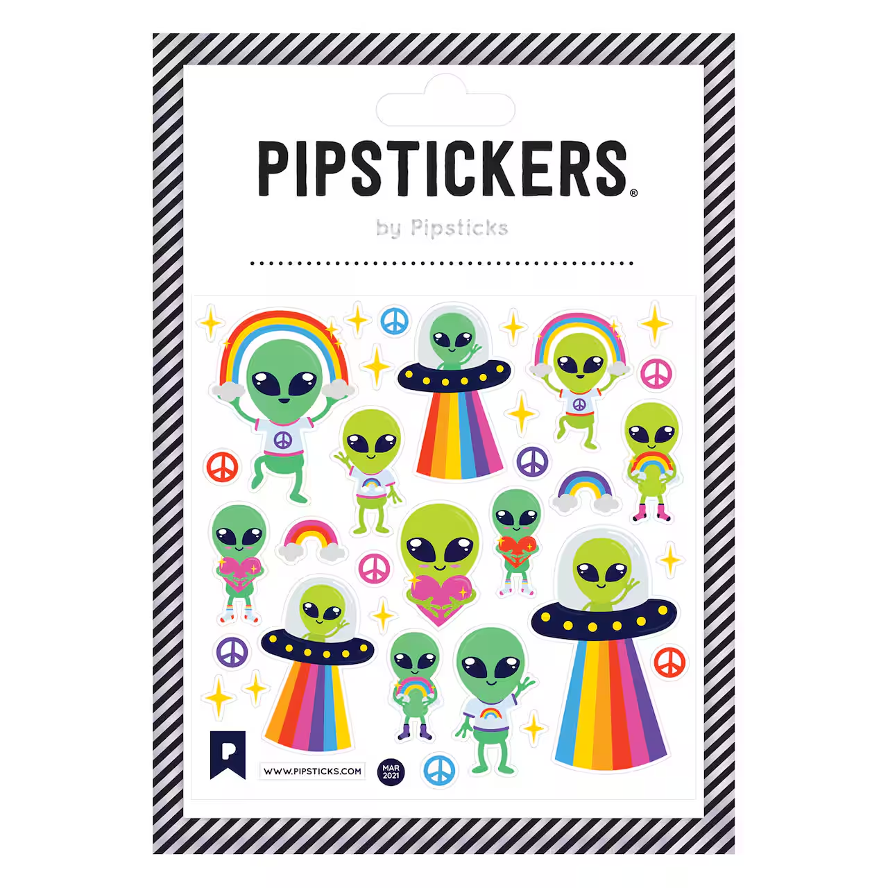 Little Green Men Sticker Set