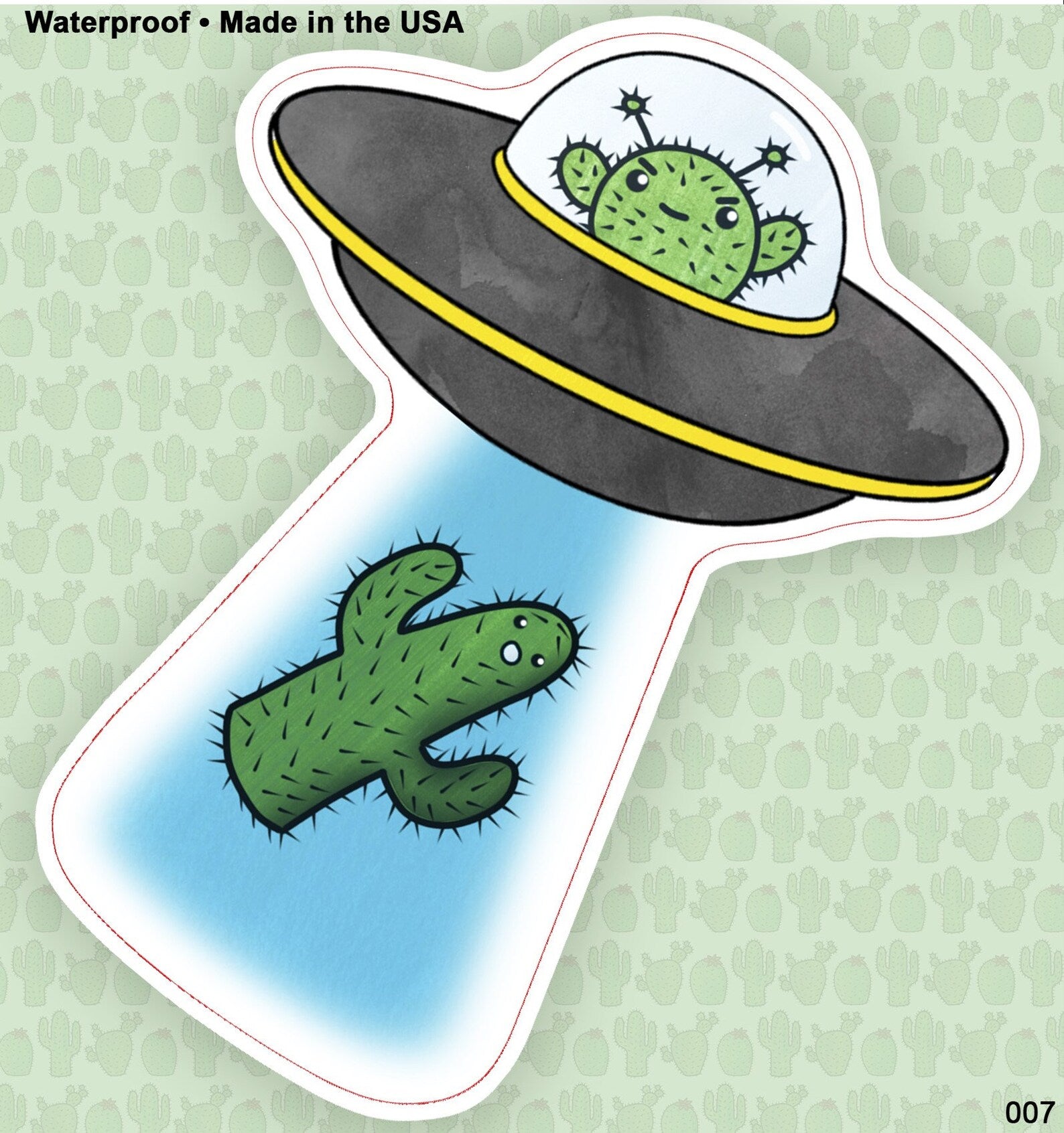 UFO Cactus Alien Sticker