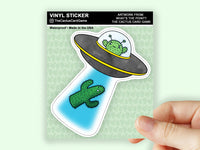 UFO Cactus Alien Sticker