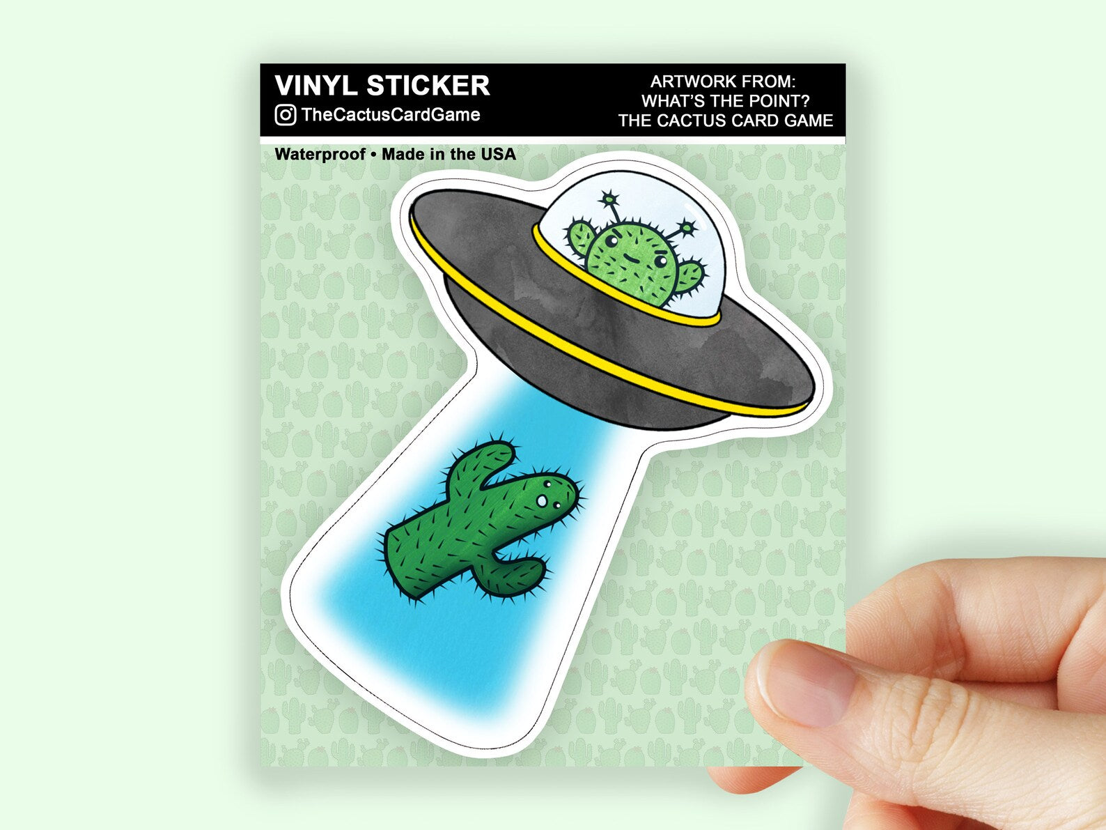 UFO Cactus Alien Sticker