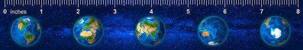 Authentic Cards Continents - Ruler (Inches)