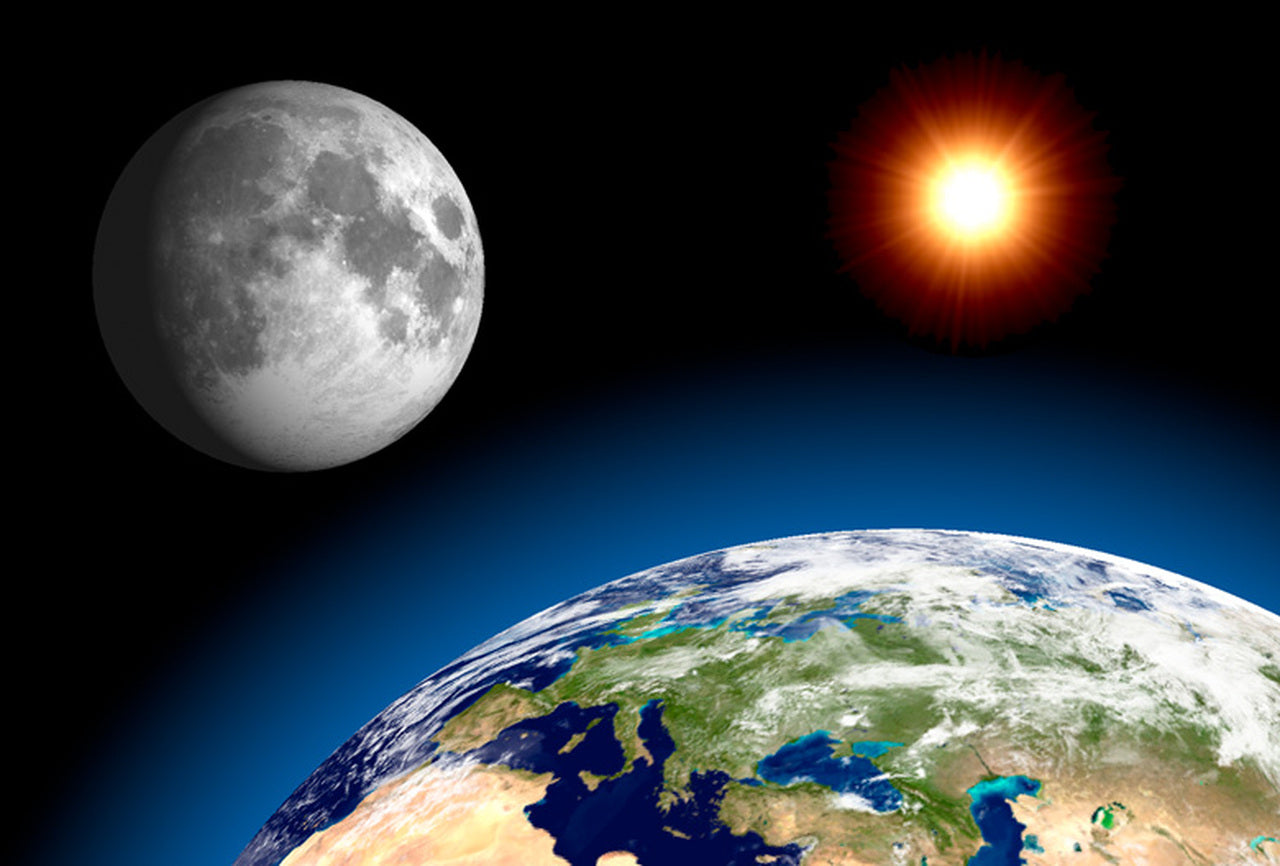Authentic Cards Earth, Moon, and Sun - Magnet