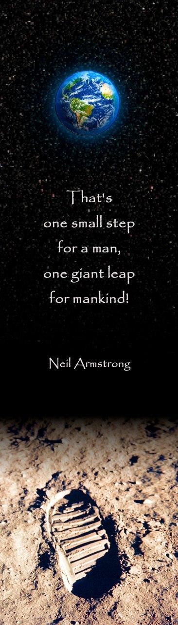 Authentic Cards One Small Step Bookmark