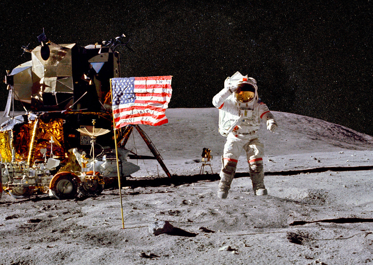Authentic Cards Jumping on the Moon - Postcard