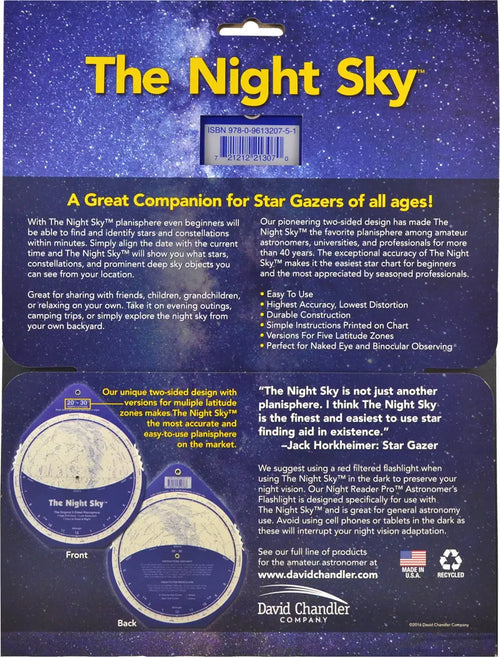 The Night Sky Planisphere 30°-40°N (Large)