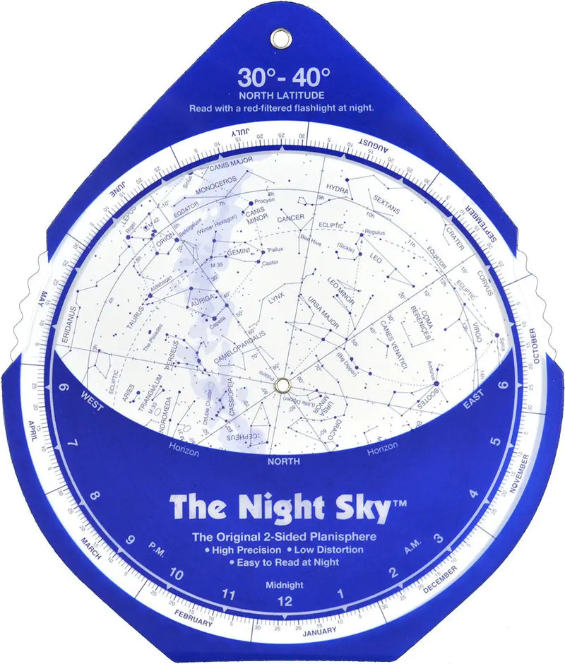 The Night Sky Planisphere 30°-40°N (Small) | Lowell Observatory ...