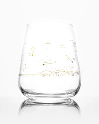 Night Sky Star Chart Wine Glass - Gold