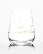 Night Sky Star Chart Wine Glass - Gold