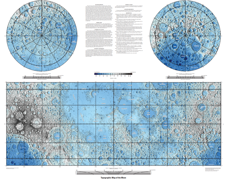 USGS Mosaic/Topographic Lunar Map