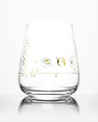 Solar System Wine Glass - Gold