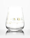 Solar System Wine Glass - Gold
