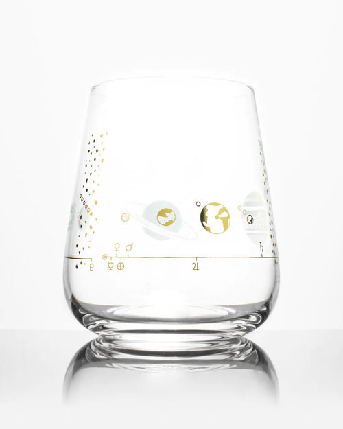 Solar System Wine Glass - Gold