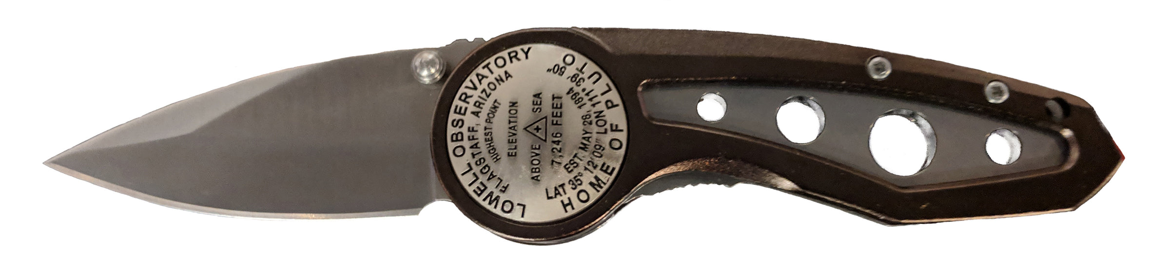 Lowell Benchmark Symbol Pocket Knife